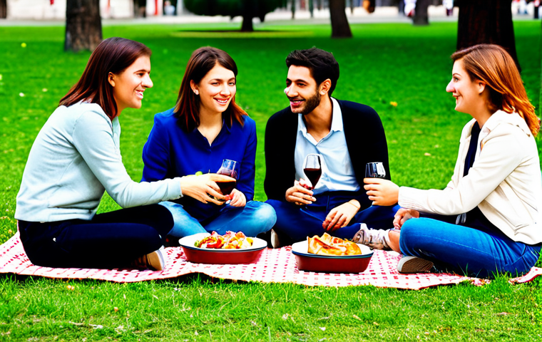 외식 비용 절약법 - Batch Cooking Scene**

"A modern, bright kitchen scene, fully clothed person preparing several glass...