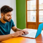 Home 5 하숙비 평균 - **Prompt:** A young, casually dressed adult (20s, gender-neutral) sits at a wooden table in a bright...