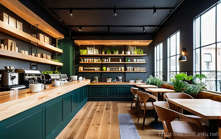 카페 창업 비용 - **Prompt for Ambiance and Design:**
    "A beautifully designed, cozy coffee shop interior, bathed i...